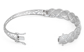 Load image into Gallery viewer, SBZ016 Sterling Silver Flower Pave CZ Bangle Bracelet
