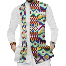Load image into Gallery viewer, JB122A Casual Pure Cotton Mens African Clothing Dashiki Patchwork Print Shirt Tops Bazin Riche Traditional African Suit Clothing
