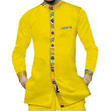 Load image into Gallery viewer, JB166 Casual 100% Cotton men%27s+shirts African clothes Dashiki Kente Patchwork Print Shirt Tops Bazin Riche African men suit 2pcs Set
