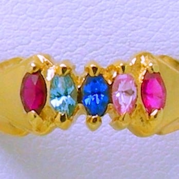 JBFR160 5 Stone 10kt Gold Family Ring
