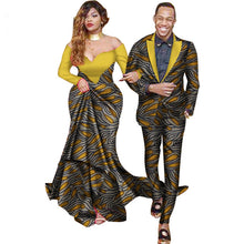 Load image into Gallery viewer, JBWYQ40 Sweet Lovers Matching Couples Clothes Long Sleeve Women Maxi Dresses and Mens Jacket Suits Plus. Couples dress, is a kind of clothing to express the love of both lovers.Love is the eternal theme of human society
