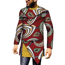 Load image into Gallery viewer, JBWYN889 African Clothes Men Long Sleeve Patchwork Shirts Bazin Riche African Design Clothing Casual 100% Cotton Mens Top Shirts
