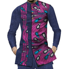 Load image into Gallery viewer, JB122A Casual Pure Cotton Mens African Clothing Dashiki Patchwork Print Shirt Tops Bazin Riche Traditional African Suit Clothing
