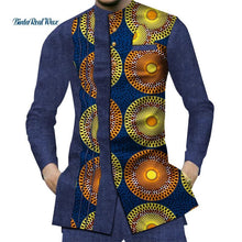 Load image into Gallery viewer, JBWYN380 Casual  100% Cotton Men African Clothing Dashiki Patchwork Print Shirt Top Bazin Rich traditional African Clothes

