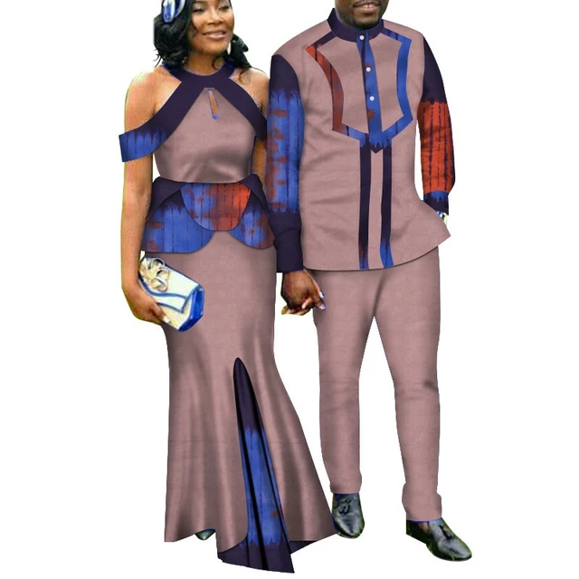JBWYQ188 New Design Two Piece Set Couple Clothing Men Suit Plus Women Party Maxi Dress